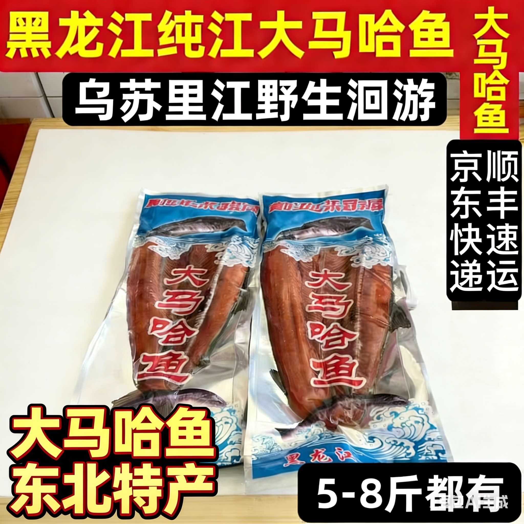 黑龙江抚远洄游大马哈鱼红肉咸鱼淡水鱼类
