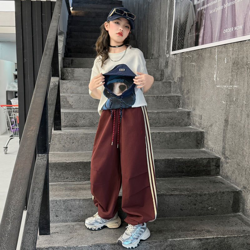 女童套装春夏季2025新款儿童夏装短袖t恤工装裤两件套初中生女孩
