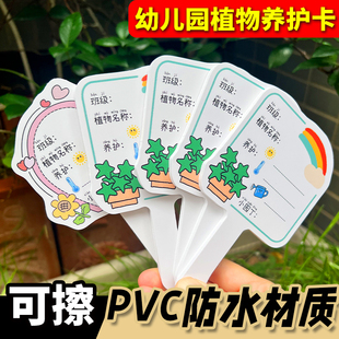 幼儿园绿植物养护卡片标签插牌盆栽介绍可擦写防水园艺姓名标识牌