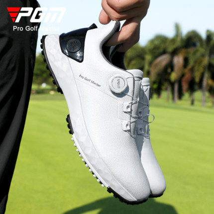 PGM 高尔夫鞋男款运动球鞋宽版缓震旋钮鞋带防水防侧滑golf增高鞋