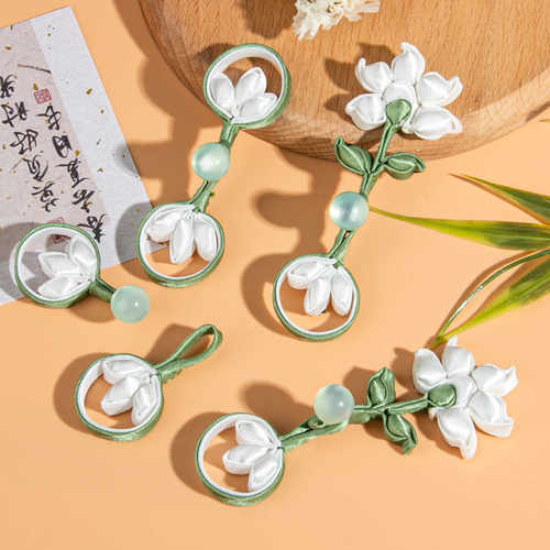 茉莉花旗袍盘扣蝴蝶花填包扣唐装汉服国风礼服高档手工装饰CH6042