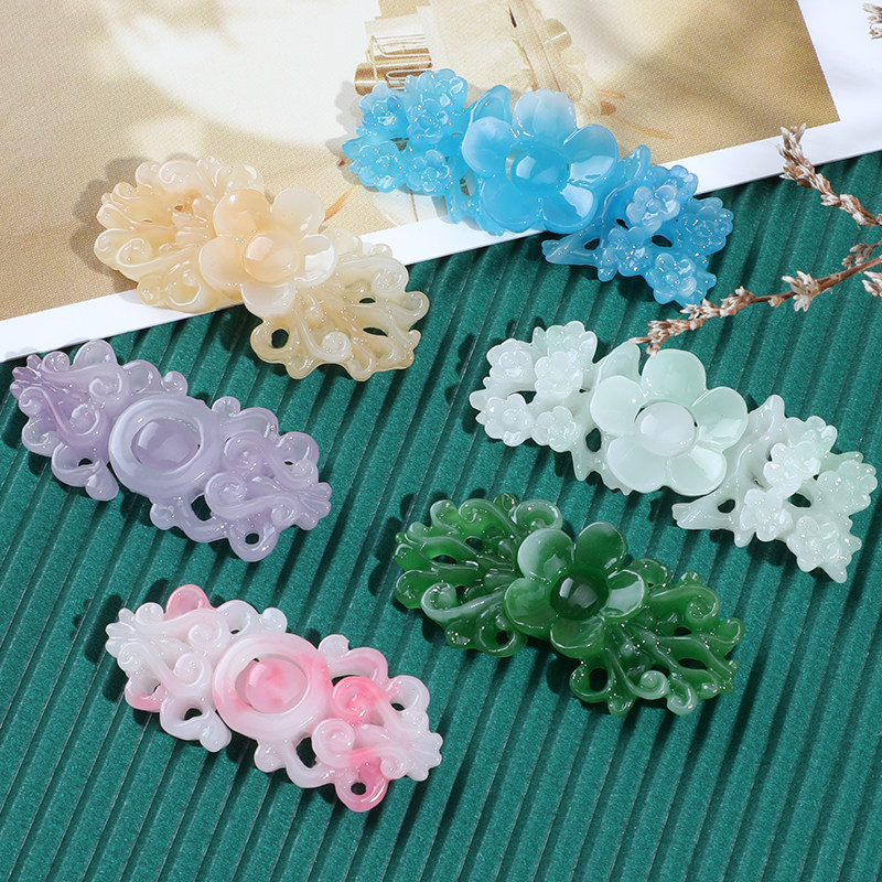 树脂仿玉汉服旗袍子母扣披肩比甲国潮装饰扣明制宋制对扣玉扣盘扣