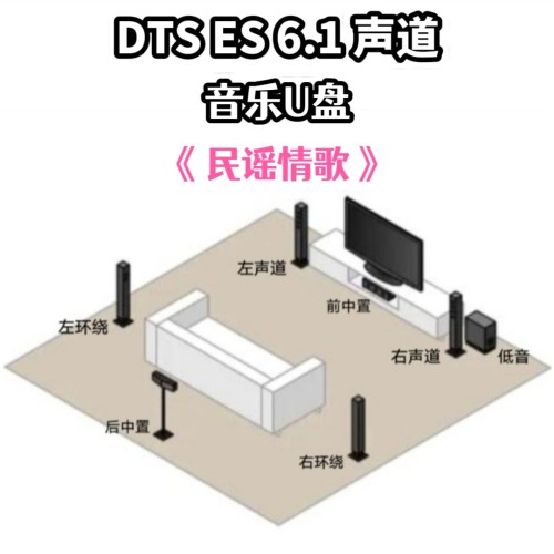 DTS ES 6.1声道音乐u盘国语经典民谣情歌共7条音轨家用车载解码