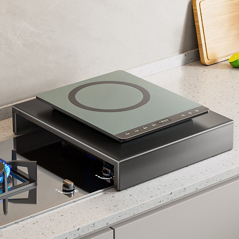 厨房置物架燃气灶盖板罩底座电磁炉支架家用煤气灶遮挡板架托锅架