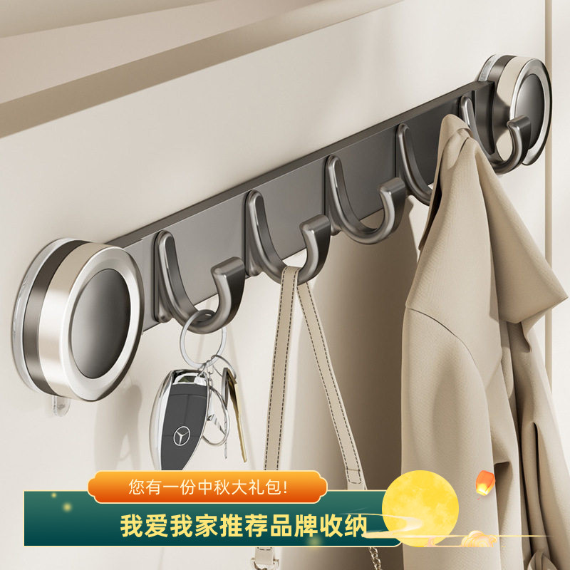 包邮吸盘挂钩粘钩一排免打孔挂衣钩墙上壁挂门后厚挂勾挂衣架钩子