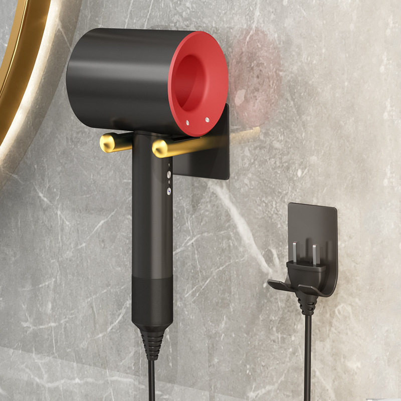 吹风机置物架免打孔太空铝卫生间电吹风挂架浴室壁挂收纳风筒支架