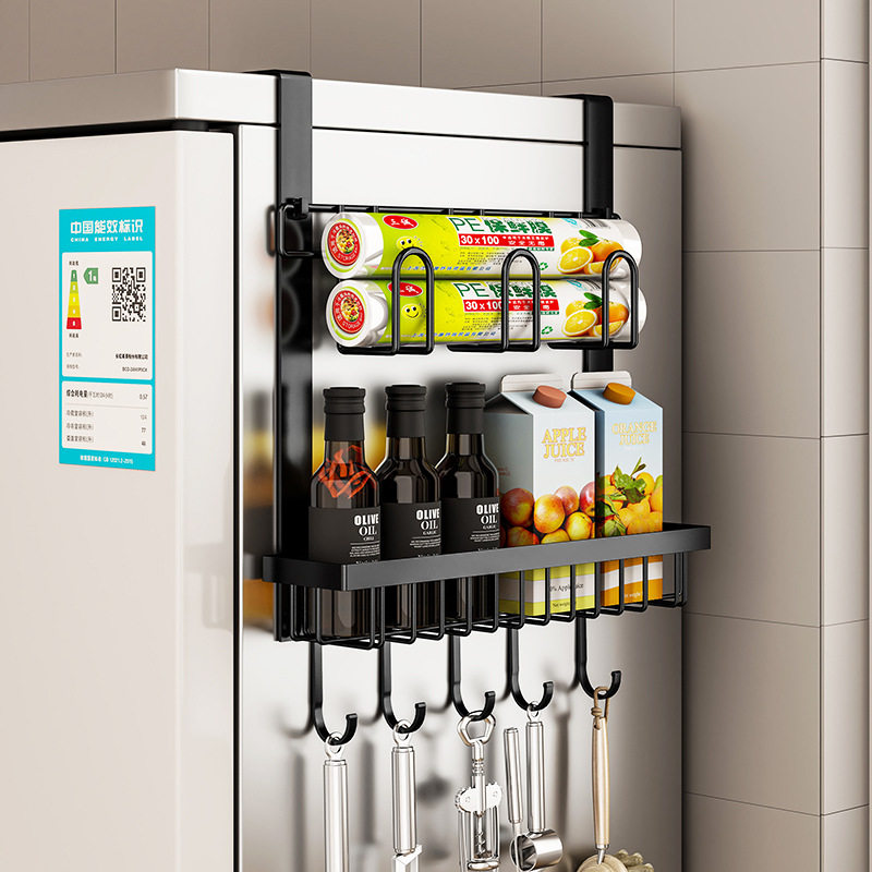 冰箱置物侧面调料收纳挂架厨房用品家用大全磁吸挂钩挂篮侧边架子