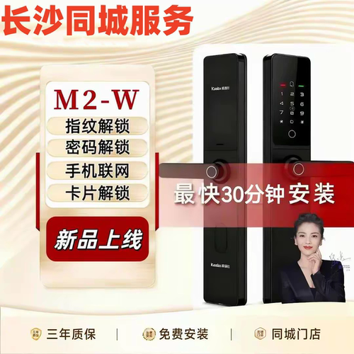 长沙同城凯迪仕M2-W智能锁指纹锁家用防盗门电子锁密码锁感应锁