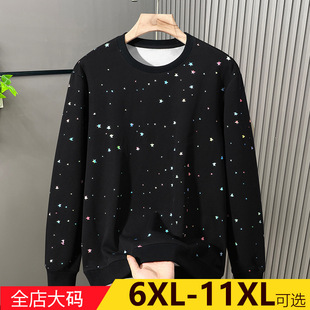 漆点破洞卫衣男春秋圆领潮牌美式复古衣服宽松青少年潮流重磅