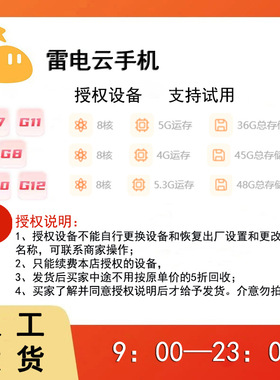 雷电云手机GVIP授权设备云端24小时手游稳定流畅挂机后续可续费