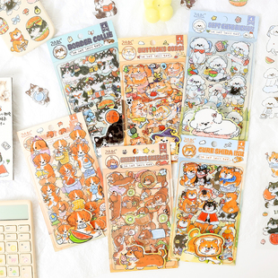 ins可爱萌宠猫咪萌犬贴纸拼贴手账diy手机壳水杯装 饰儿童卡通贴画