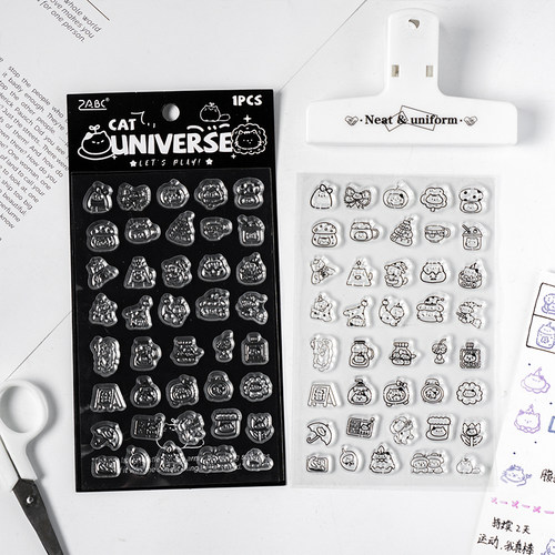 ins透明硅胶可爱卡通动物印章diy