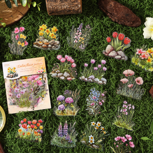 岁华花韵手帐贴纸ins创意植物花丛素材拼贴手机壳手账diy装饰贴画