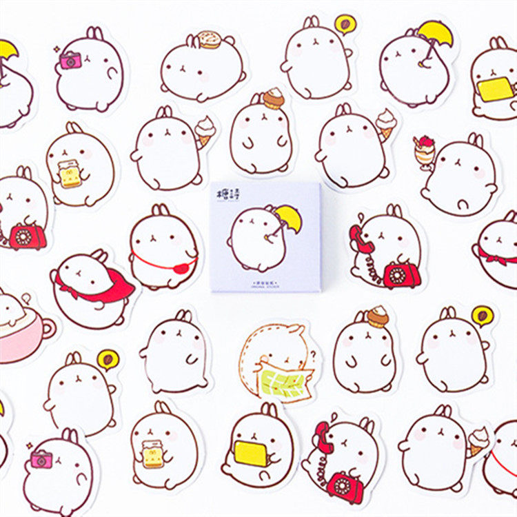 兔兔丸ins可爱小兔卡通动物手帐成长手册装饰贴纸相册diy素材贴画