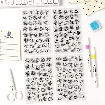 元气趣录 透明硅胶手账印章水洗可爱动物图案学生儿童diy手工盖章