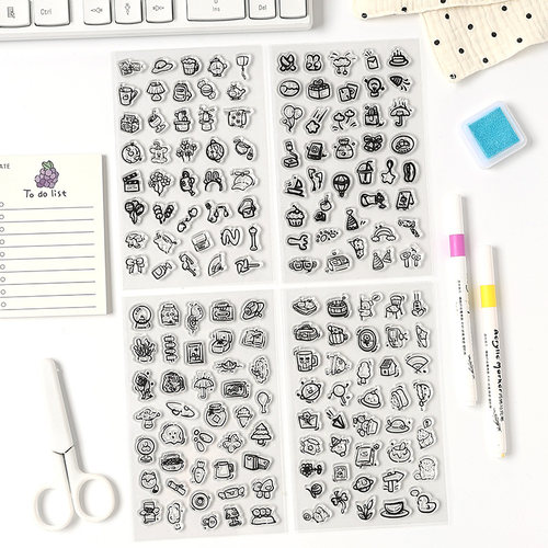 可爱动物透明硅胶手账印章盖章