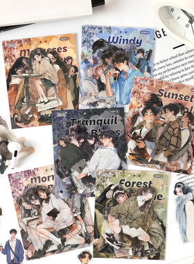 时尚绮想少男少女人物贴纸高级感手账diy手机素材装饰PET贴画防水