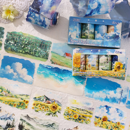 风景主题造景胶带贴纸装饰手帐