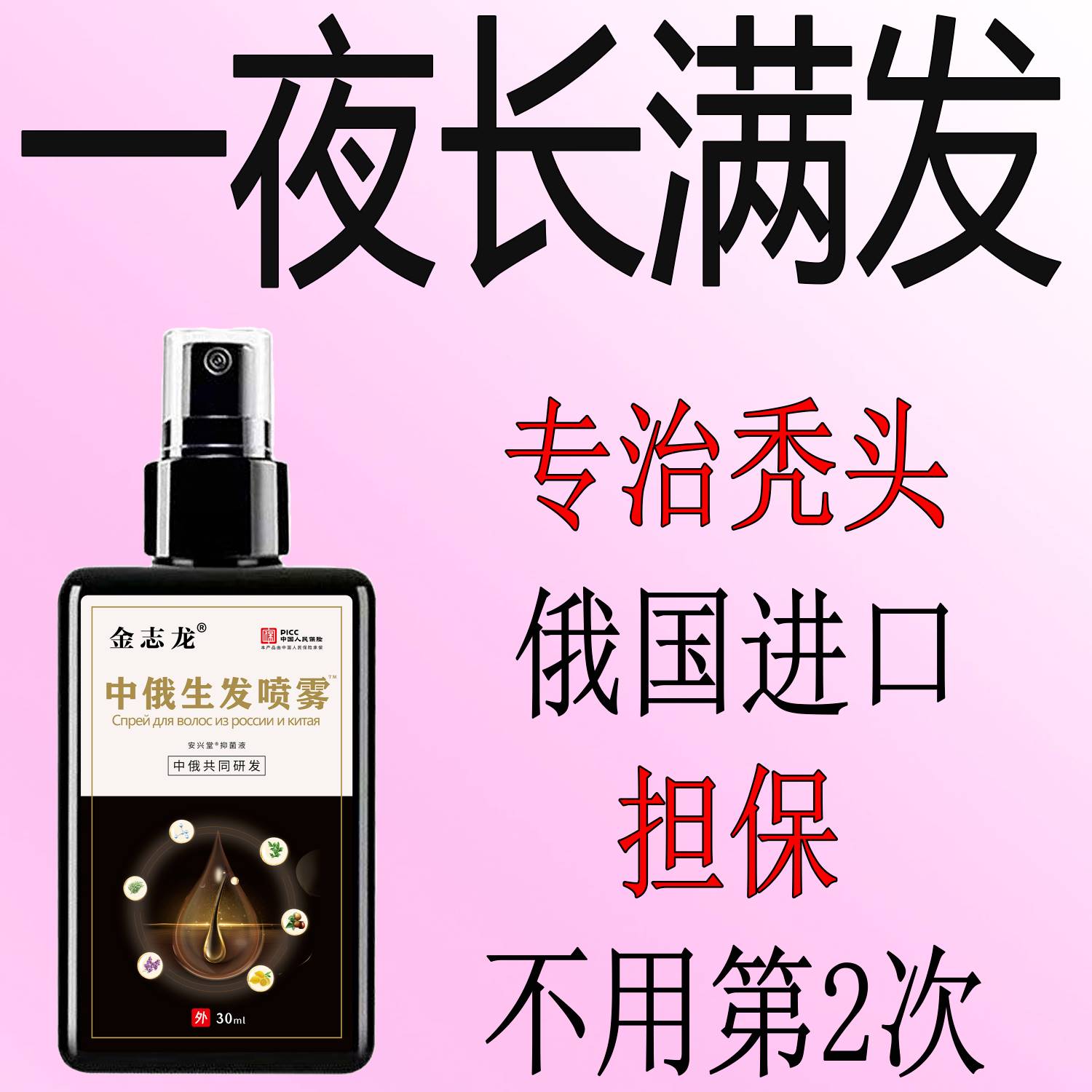 防脱育发液快速生发液密发秃顶产后严掉增发头发快速生长洗发水王