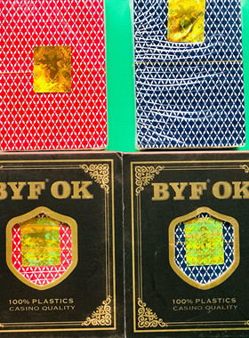 BYFOK百运发窄版塑料扑克牌6副装 55张全副大蜜蜂 小字磨砂正品