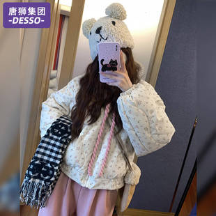 唐狮集团羽绒棉服女款2025新款冬季学院风棉衣棉袄加厚面包服外套