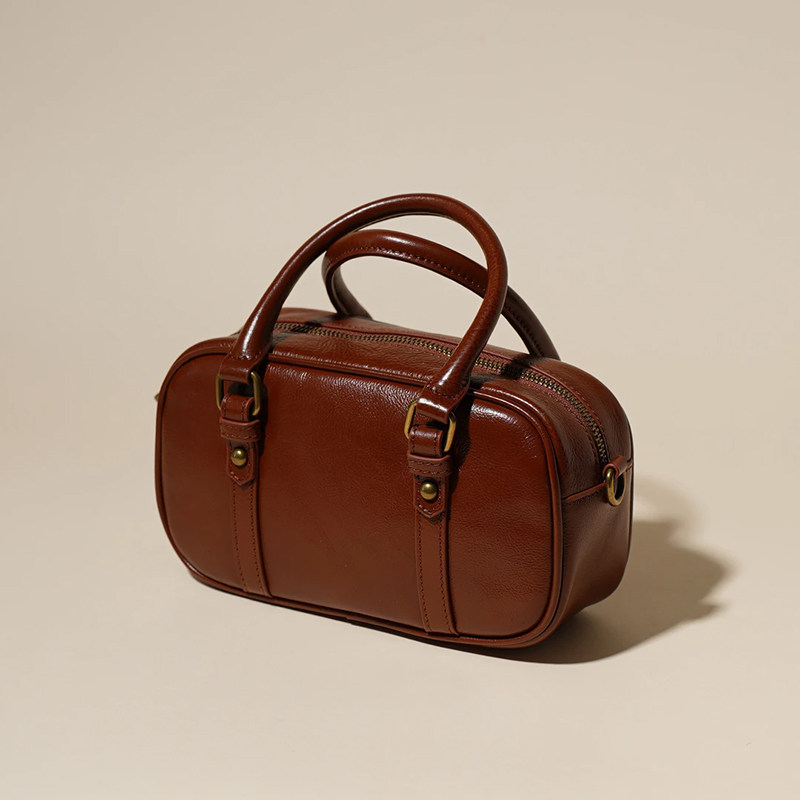 头层牛皮波士顿包手提包女士真皮单肩斜挎包时尚复古百搭2026新款,箱包皮具/热销女包/男包,波士顿包,淘宝优惠券,粉丝福利购,淘宝优惠卷