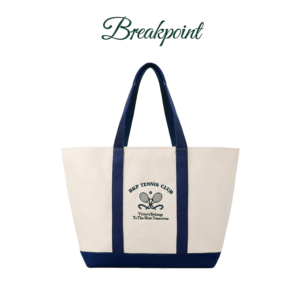 Breakpoint网球复古托特包拼色刺绣复古帆布网球运动休闲托特包