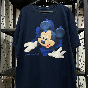 Mickey Mouse米老鼠卡通动漫短袖T恤vintage古着感美式纯棉半袖潮