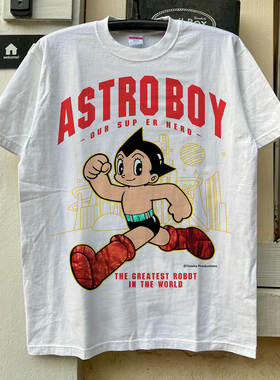 ASTROBOY铁臂阿童木潮牌短袖T恤美式vintage古着感男女重磅棉半袖