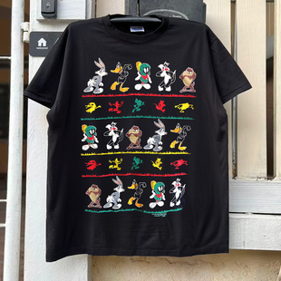 Looney Tunes乐一通卡通角色美式复古下半身失踪原宿风短袖T恤