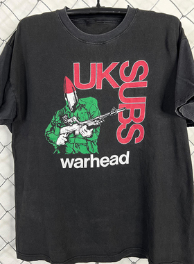 UK  SUBS老牌朋克高街vibe小众设计感vintage古着短袖男女纯棉T恤