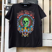 Life音乐节撞色拼接哥特风丧系vintage古着短袖 Louder Than T恤