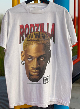 Dennis Rodman罗德曼短袖人像印花T恤美潮炸街痞帅质感男女Tee恤