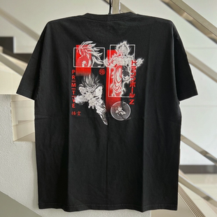 Primitive龙珠美式复古街头潮流oldschool重机车风痞帅短袖T恤