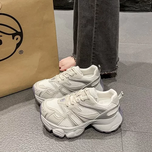 【阿蔓诺】网红老爹鞋女鞋子2025春厚底轻便运动鞋百搭跑步鞋低跟