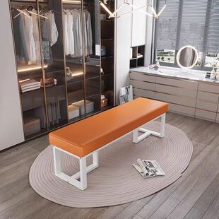 轻奢条凳鞋店换鞋软包凳浴室长条凳服装店健身房长条沙发凳简约