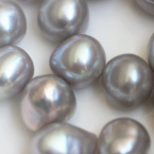 巴洛克天然淡水珍珠散珠 灰色单颗异形珍珠 DIY配珠颗粒珠