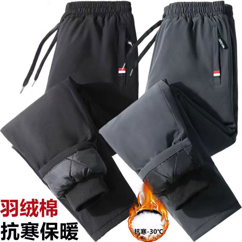 大码冬款防寒棉裤男2025新款羽绒加厚时尚休闲运动保暖休闲棉长裤