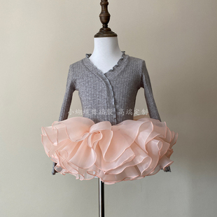 舞蹈服儿童女冬毛衣罩衫中国舞女孩体操练功服艺考芭蕾舞保暖外套