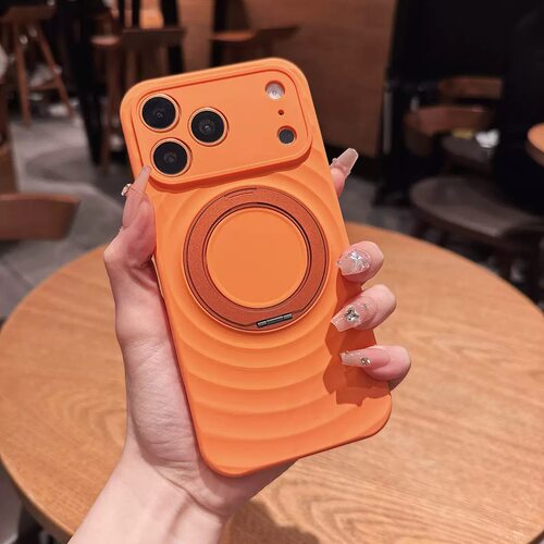 iPhone17PROMAX波漾纹磁吸旋转支架肤感手机壳适用苹果16液态硅胶