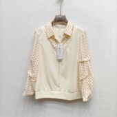 MR705中年女士翻领拼色衬衫 宽松百搭显瘦气质小衫 2026春季 新款