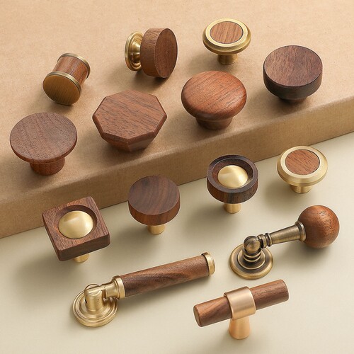 易嘉中古黄铜单孔圆球柜门拉手