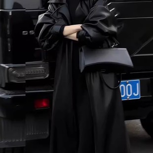 风衣高级感轻奢外套女 2025皮衣秋冬气质长款