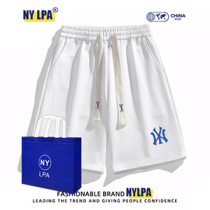 MLB&NY新款情侣运动短裤男士夏季薄款斜纹裤子美式宽松休闲五分裤