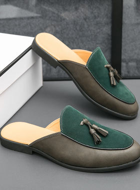 男士夏季包头半拖皮鞋休闲外贸穆勒鞋凉拖38-44  P59