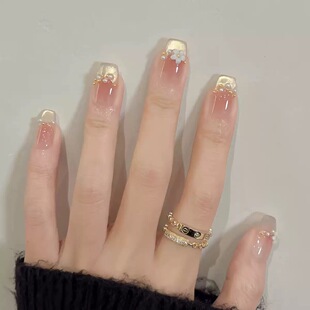 手工穿戴甲10片装 精致闪钻星链美甲显白可拆卸 美甲贴片2025新年款