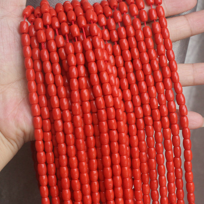 海竹仿珊瑚桶珠腰珠串条散珠饰品