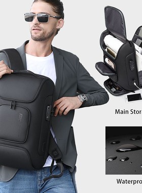 BANGE班歌BG-7216PLUS男士大容量商务电脑背包户外旅行跑车双肩包