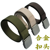 运动休闲裤 加长皮带尼龙腰带男帆布皮带按压合金扣韩版 潮人工装 带