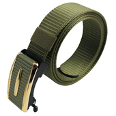 潮 帆布皮带无孔自动扣青年学生休闲百搭牛仔裤 3.5CM 尼龙腰带男士